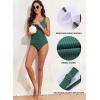 imageAleumdr Womens Ribbed Ruched Two Piece Tankini Bathing Suits Tummy Control Swim Top with Bottom SwimsuitsGreen