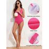 imageAleumdr Womens Ribbed Ruched Two Piece Tankini Bathing Suits Tummy Control Swim Top with Bottom SwimsuitsHot Pink