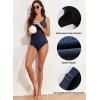 imageAleumdr Womens Ribbed Ruched Two Piece Tankini Bathing Suits Tummy Control Swim Top with Bottom SwimsuitsNavy Blue