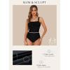 imageAleumdr Womens One Piece Swimsuit Tummy Control Bathing Suit Crisscross Retro Ruched Push Up SwimwearBlack