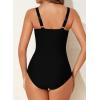 imageAleumdr Womens One Piece Swimsuit Tummy Control Bathing Suit Crisscross Retro Ruched Push Up SwimwearBlack