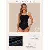 imageAleumdr Womens One Piece Swimsuit Tummy Control Bathing Suit Crisscross Retro Ruched Push Up SwimwearBlack White