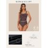 imageAleumdr Womens One Piece Swimsuit Tummy Control Bathing Suit Crisscross Retro Ruched Push Up SwimwearBrown
