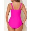imageAleumdr Womens One Piece Swimsuit Tummy Control Bathing Suit Crisscross Retro Ruched Push Up SwimwearPink