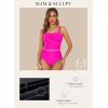 imageAleumdr Womens One Piece Swimsuit Tummy Control Bathing Suit Crisscross Retro Ruched Push Up SwimwearPink