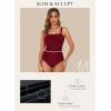 imageAleumdr Womens One Piece Swimsuit Tummy Control Bathing Suit Crisscross Retro Ruched Push Up SwimwearRed