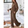 imageAleumdr Womens 2 Piece Outfits Lounge Set Mock Neck Long Sleeve Sweatshirt With Wide Leg Pants Sweatsuit Fall 2025Brown