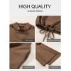imageAleumdr Womens 2 Piece Outfits Lounge Set Mock Neck Long Sleeve Sweatshirt With Wide Leg Pants Sweatsuit Fall 2025Brown