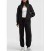 imageAleumdr Womens 2 Piece Outfits Zip up Sweatsuit Set Sweatshirt Jacket with Sweatpants Tracksuit Athletic Match Lounge SetsA1 Black