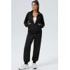 imageAleumdr Womens 2 Piece Outfits Zip up Sweatsuit Set Sweatshirt Jacket with Sweatpants Tracksuit Athletic Match Lounge SetsA1 Black