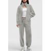imageAleumdr Womens 2 Piece Outfits Zip up Sweatsuit Set Sweatshirt Jacket with Sweatpants Tracksuit Athletic Match Lounge SetsA2 Gray