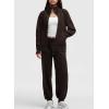 imageAleumdr Womens 2 Piece Outfits Zip up Sweatsuit Set Sweatshirt Jacket with Sweatpants Tracksuit Athletic Match Lounge SetsA4 Brown