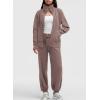 imageAleumdr Womens 2 Piece Outfits Zip up Sweatsuit Set Sweatshirt Jacket with Sweatpants Tracksuit Athletic Match Lounge SetsA5 Mauve Gray