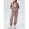 imageAleumdr Womens 2 Piece Outfits Zip up Sweatsuit Set Sweatshirt Jacket with Sweatpants Tracksuit Athletic Match Lounge SetsA5 Mauve Gray