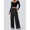 imageAleumdr Womens Ribbed Wide Leg Lounge Pants with Pockets Casual Relaxed Comfy Loose Soft Knit Pajama Pants with DrawstringA1 Black