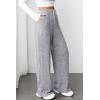 imageAleumdr Womens Ribbed Wide Leg Lounge Pants with Pockets Casual Relaxed Comfy Loose Soft Knit Pajama Pants with DrawstringA2 Light Grey