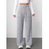 imageAleumdr Womens Ribbed Wide Leg Lounge Pants with Pockets Casual Relaxed Comfy Loose Soft Knit Pajama Pants with DrawstringA2 Light Grey
