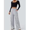 imageAleumdr Womens Ribbed Wide Leg Lounge Pants with Pockets Casual Relaxed Comfy Loose Soft Knit Pajama Pants with DrawstringA2 Light Grey