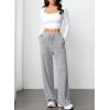 imageAleumdr Womens Ribbed Wide Leg Lounge Pants with Pockets Casual Relaxed Comfy Loose Soft Knit Pajama Pants with DrawstringA2 Light Grey