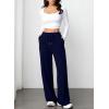 imageAleumdr Womens Ribbed Wide Leg Lounge Pants with Pockets Casual Relaxed Comfy Loose Soft Knit Pajama Pants with DrawstringA3 Navy Blue