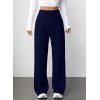 imageAleumdr Womens Ribbed Wide Leg Lounge Pants with Pockets Casual Relaxed Comfy Loose Soft Knit Pajama Pants with DrawstringA3 Navy Blue