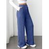 imageAleumdr Womens Ribbed Wide Leg Lounge Pants with Pockets Casual Relaxed Comfy Loose Soft Knit Pajama Pants with DrawstringA5 Blue
