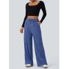 imageAleumdr Womens Ribbed Wide Leg Lounge Pants with Pockets Casual Relaxed Comfy Loose Soft Knit Pajama Pants with DrawstringA5 Blue