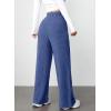 imageAleumdr Womens Ribbed Wide Leg Lounge Pants with Pockets Casual Relaxed Comfy Loose Soft Knit Pajama Pants with DrawstringA5 Blue
