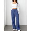 imageAleumdr Womens Ribbed Wide Leg Lounge Pants with Pockets Casual Relaxed Comfy Loose Soft Knit Pajama Pants with DrawstringA5 Blue