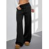 imageAleumdr Womens Wide Legs Sweatpants Fleece Lined High Waisted Baggy Pants 2025 Trendy Casual Athletic Joggers with PocketsBlack