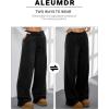imageAleumdr Womens Wide Legs Sweatpants Fleece Lined High Waisted Baggy Pants 2025 Trendy Casual Athletic Joggers with PocketsBlack