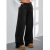 imageAleumdr Womens Wide Legs Sweatpants Fleece Lined High Waisted Baggy Pants 2025 Trendy Casual Athletic Joggers with PocketsBlack