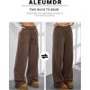imageAleumdr Womens Wide Legs Sweatpants Fleece Lined High Waisted Baggy Pants 2025 Trendy Casual Athletic Joggers with PocketsDark Brown