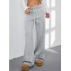imageAleumdr Womens Wide Legs Sweatpants Fleece Lined High Waisted Baggy Pants 2025 Trendy Casual Athletic Joggers with PocketsGray