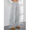imageAleumdr Womens Wide Legs Sweatpants Fleece Lined High Waisted Baggy Pants 2025 Trendy Casual Athletic Joggers with PocketsGray