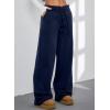 imageAleumdr Womens Wide Legs Sweatpants Fleece Lined High Waisted Baggy Pants 2025 Trendy Casual Athletic Joggers with PocketsNavy Blue