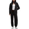 imageAleumdr Womens 2 Piece Outfits Zip up Sweatsuit Set Sweatshirt Jacket with Sweatpants Tracksuit Athletic Match Lounge SetsA1 Black