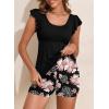 imageAleumdr Tankini Swimsuit for Womens 2 Piece Tummy Control Bathing Suits Ruffled Flowy Tankini Top with Boy ShortsFloral Black