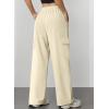 imageAleumdr Wide Leg Sweatpants for Women Cargo Pants High Waisted Sweat Pants Baggy Joggers Casual Long Pants with PocketsBeige