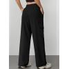 imageAleumdr Wide Leg Sweatpants for Women Cargo Pants High Waisted Sweat Pants Baggy Joggers Casual Long Pants with PocketsBlack