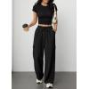 imageAleumdr Wide Leg Sweatpants for Women Cargo Pants High Waisted Sweat Pants Baggy Joggers Casual Long Pants with PocketsBlack