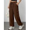 imageAleumdr Wide Leg Sweatpants for Women Cargo Pants High Waisted Sweat Pants Baggy Joggers Casual Long Pants with PocketsCoffee