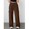 imageAleumdr Wide Leg Sweatpants for Women Cargo Pants High Waisted Sweat Pants Baggy Joggers Casual Long Pants with PocketsCoffee