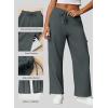 imageAleumdr Wide Leg Sweatpants for Women Cargo Pants High Waisted Sweat Pants Baggy Joggers Casual Long Pants with PocketsDark Grey