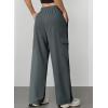 imageAleumdr Wide Leg Sweatpants for Women Cargo Pants High Waisted Sweat Pants Baggy Joggers Casual Long Pants with PocketsDark Grey