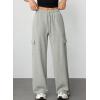 imageAleumdr Wide Leg Sweatpants for Women Cargo Pants High Waisted Sweat Pants Baggy Joggers Casual Long Pants with PocketsGray