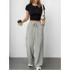 imageAleumdr Wide Leg Sweatpants for Women Cargo Pants High Waisted Sweat Pants Baggy Joggers Casual Long Pants with PocketsGray