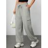 imageAleumdr Wide Leg Sweatpants for Women Cargo Pants High Waisted Sweat Pants Baggy Joggers Casual Long Pants with PocketsGray