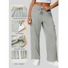 imageAleumdr Wide Leg Sweatpants for Women Cargo Pants High Waisted Sweat Pants Baggy Joggers Casual Long Pants with PocketsGray