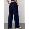imageAleumdr Wide Leg Sweatpants for Women Cargo Pants High Waisted Sweat Pants Baggy Joggers Casual Long Pants with PocketsNavy Blue